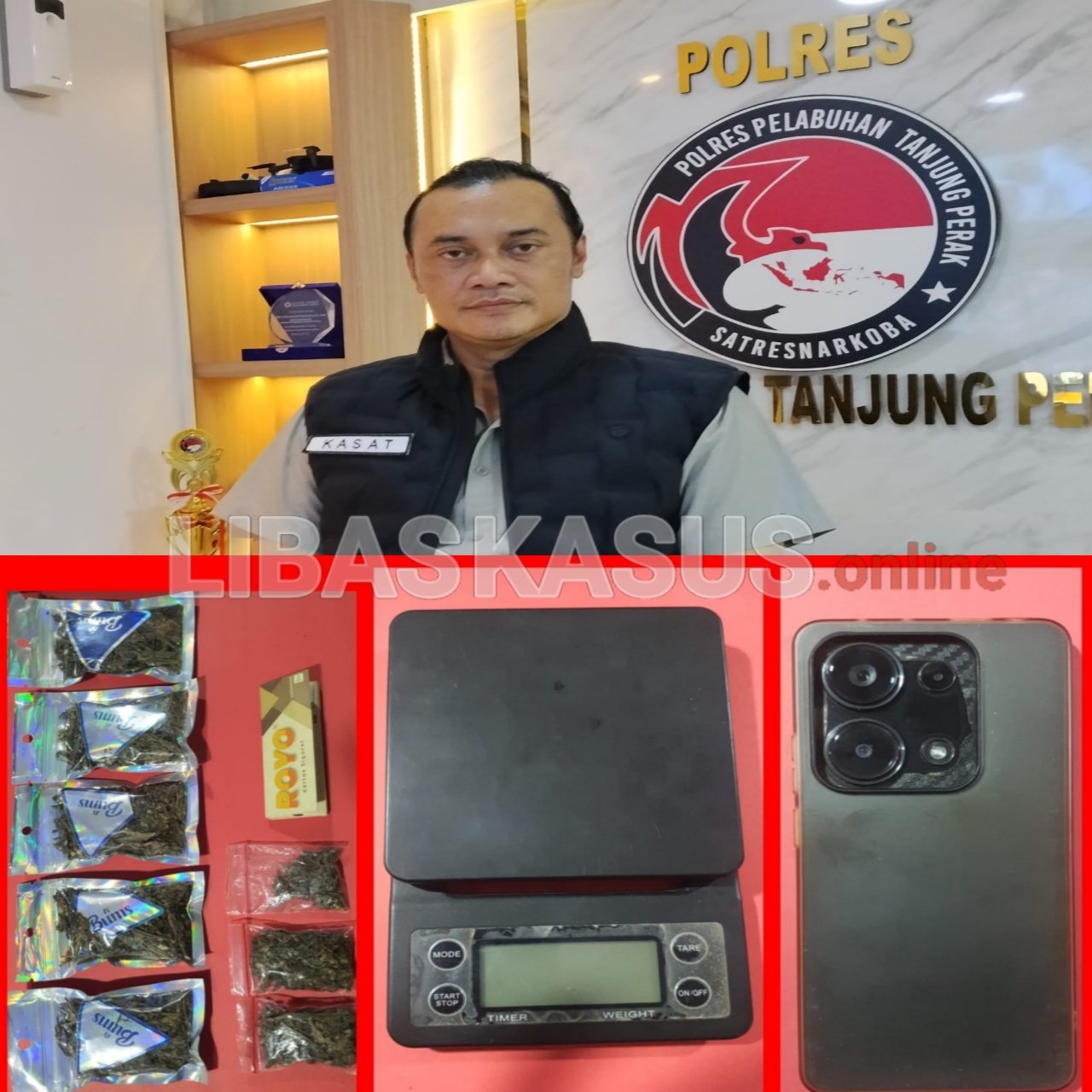 Polres Pelabuhan Tanjung Perak Ungkap Peredaran Ganja di Medos, Tersangka Pengedar Diamankan